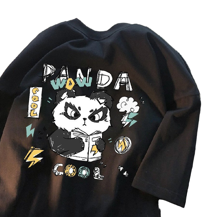 Cotton Vintage Print Short Sleeve Men's T-shirt