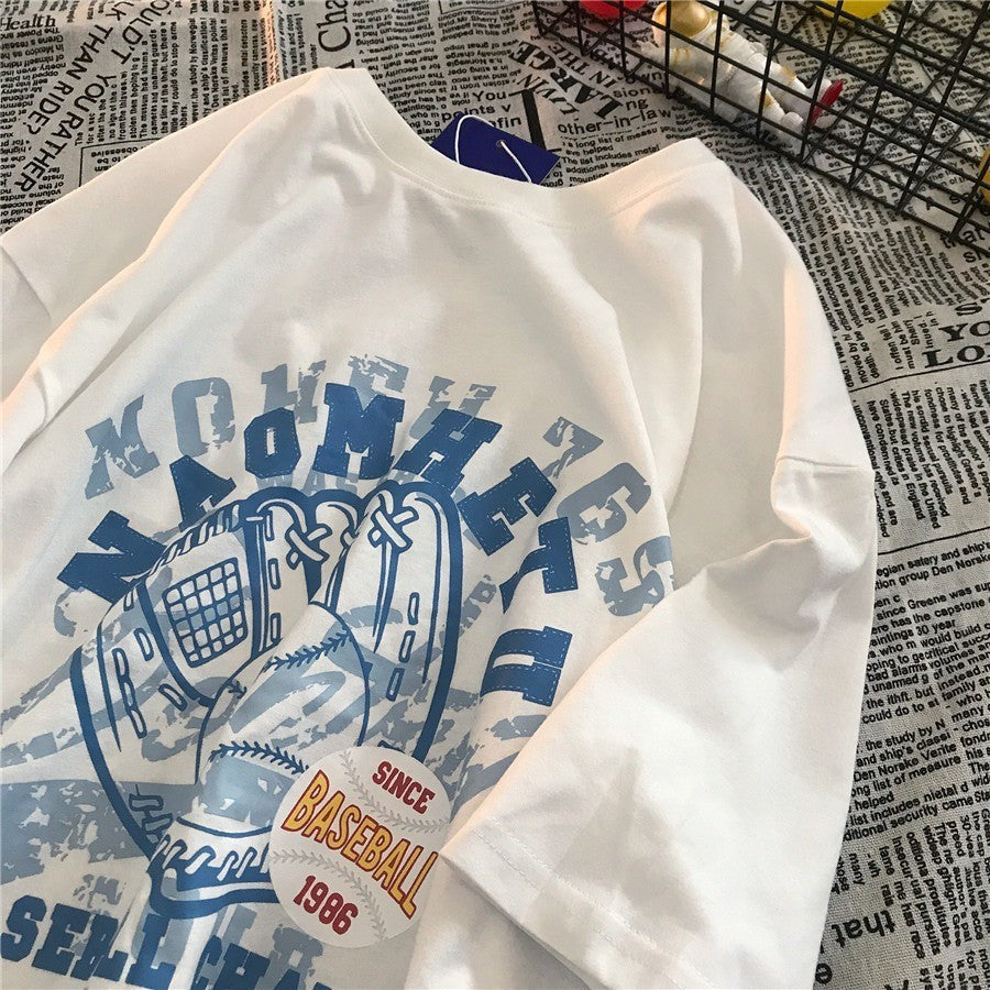 Cotton Vintage Print Short Sleeve Men's T-shirt