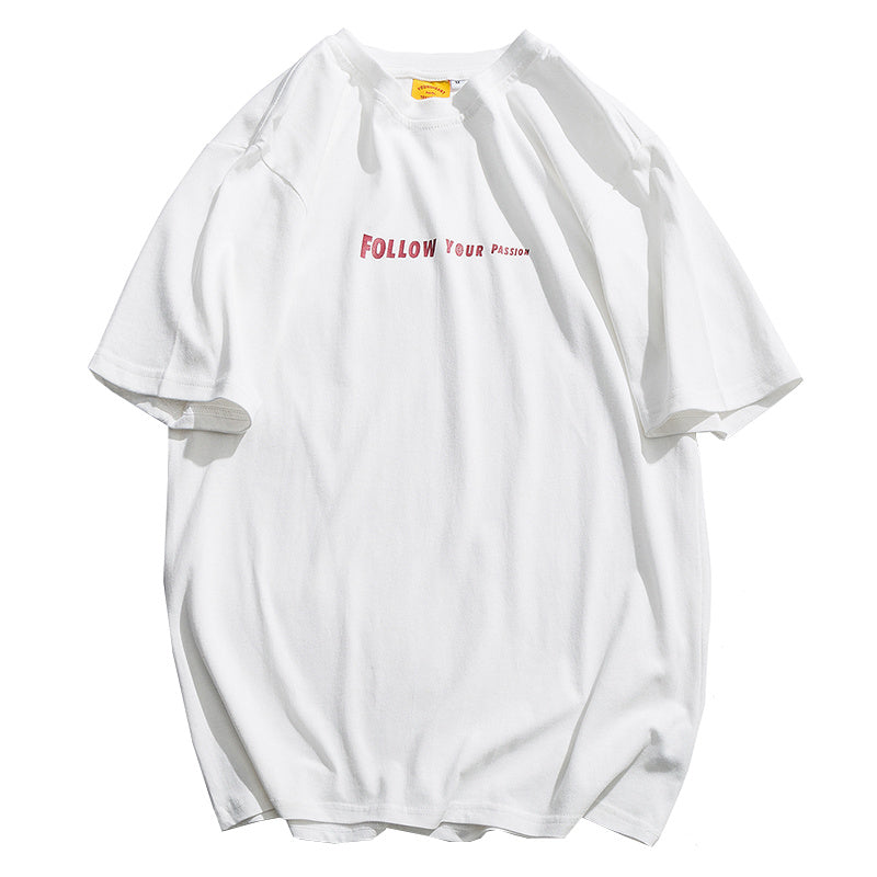 "Follow your Passion" Round Neck Printed T-shirt