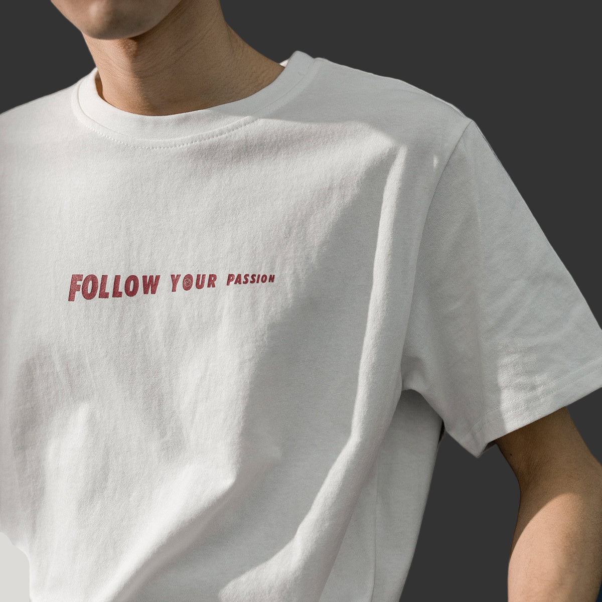 "Follow your Passion" Round Neck Printed T-shirt