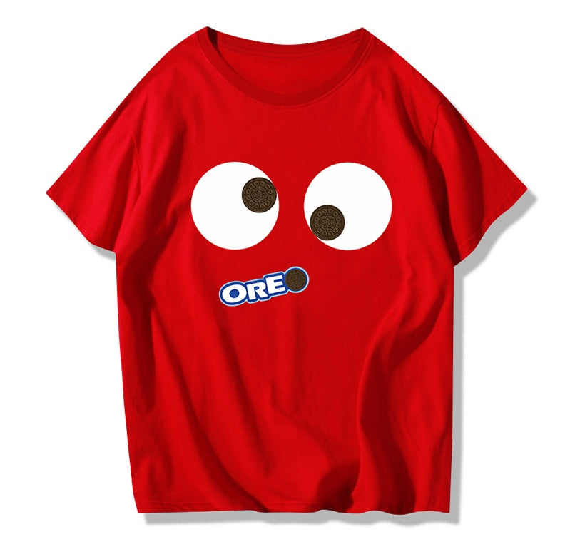 "Oreo" Print Hip-Hop Style T-shirt