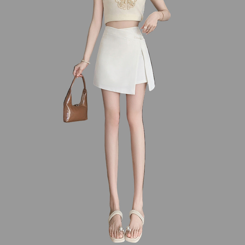 Retro Buckle Lace-up Skirt