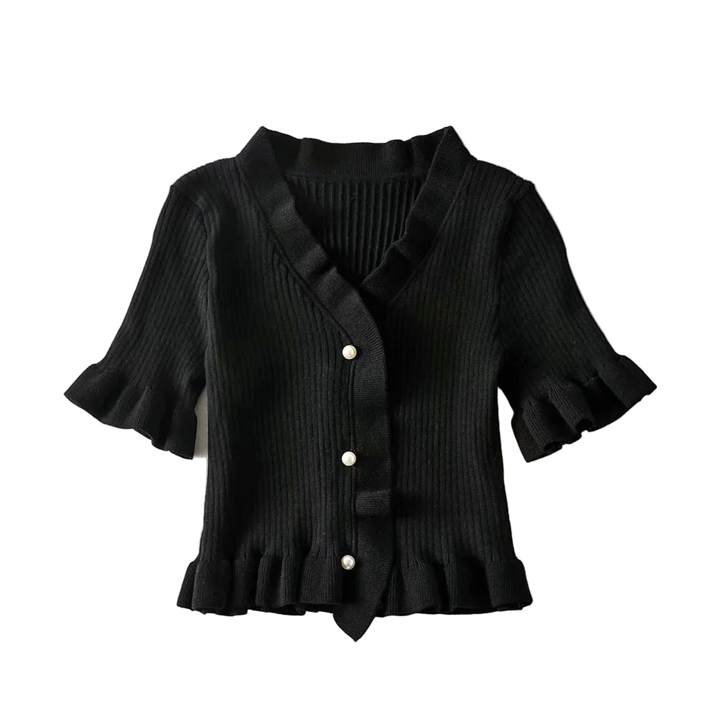Ruffled Cardigan