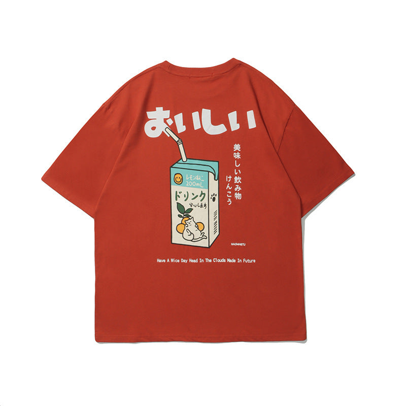 Juice Box Print Loose T-shirt