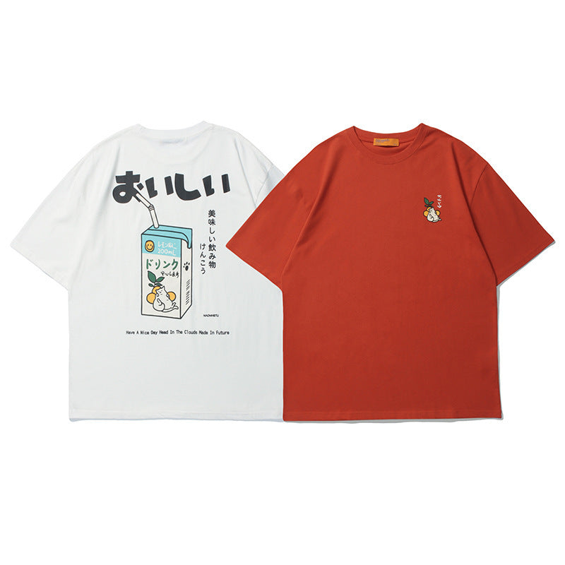 Juice Box Print Loose T-shirt