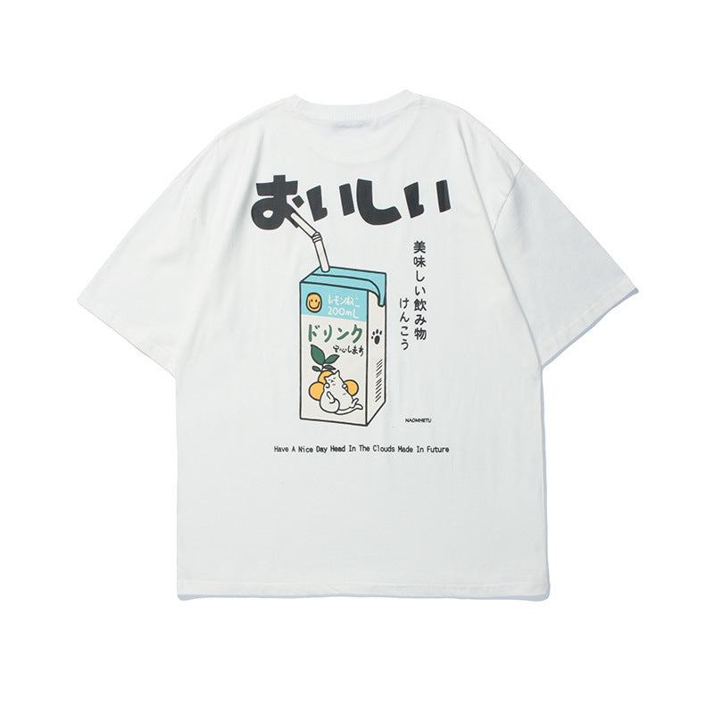 Juice Box Print Loose T-shirt