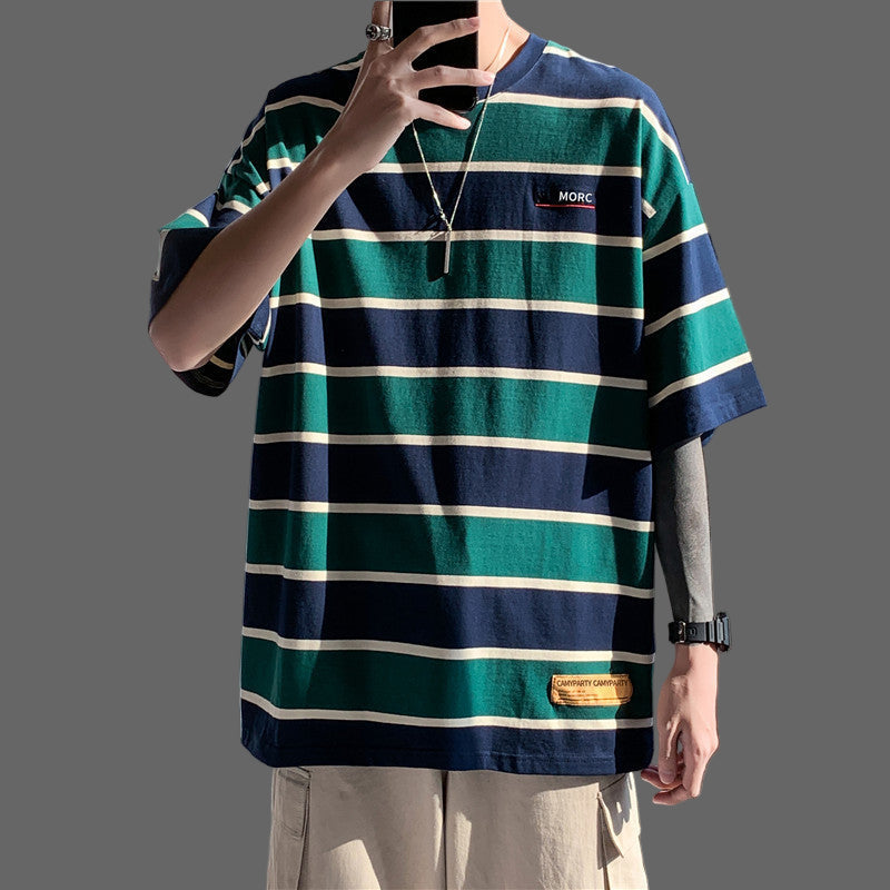 Loose Striped Wide Sleeve T-Shirt