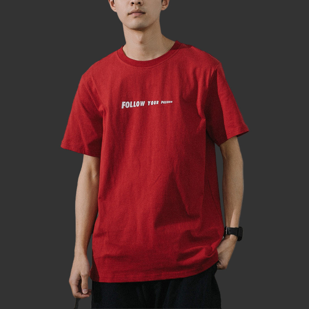 "Follow your Passion" Round Neck Printed T-shirt