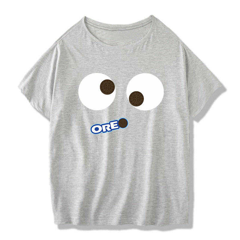 "Oreo" Print Hip-Hop Style T-shirt