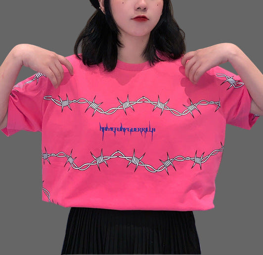 Oversize Thorns Print T-shirt