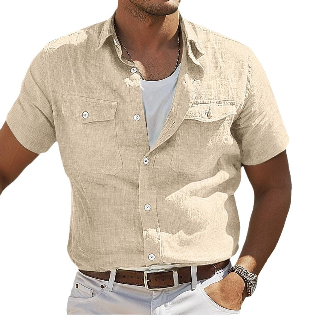Men's Colored Open Collar Shirt