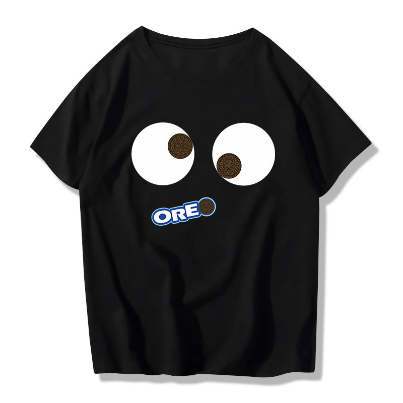 "Oreo" Print Hip-Hop Style T-shirt