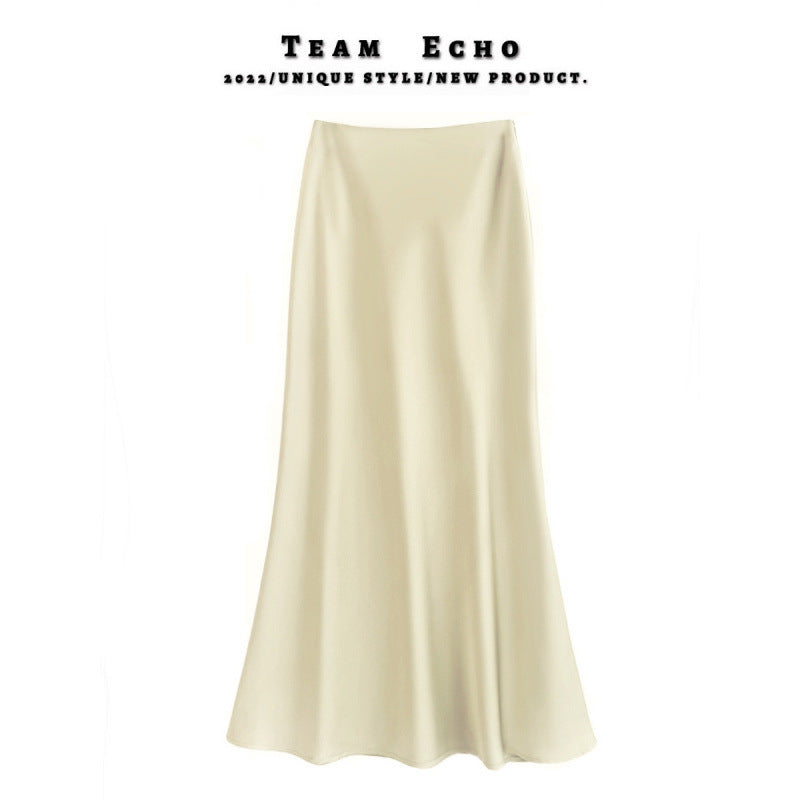 Draping Silky Satin Skirt