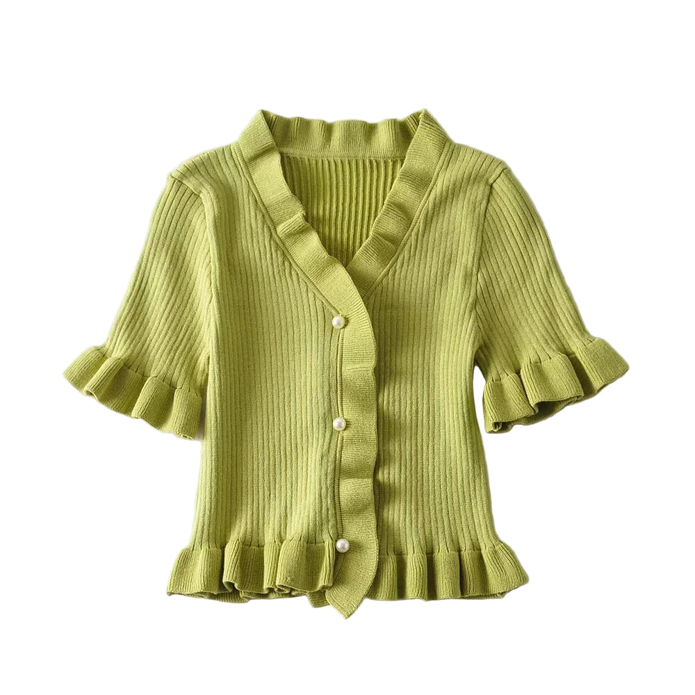 Ruffled Cardigan