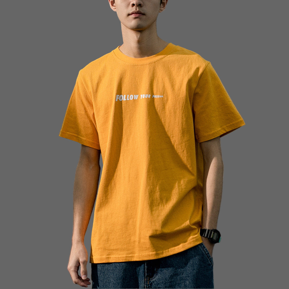 "Follow your Passion" Round Neck Printed T-shirt