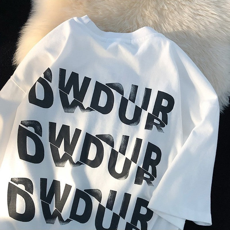 Cotton Vintage Print Short Sleeve Men's T-shirt