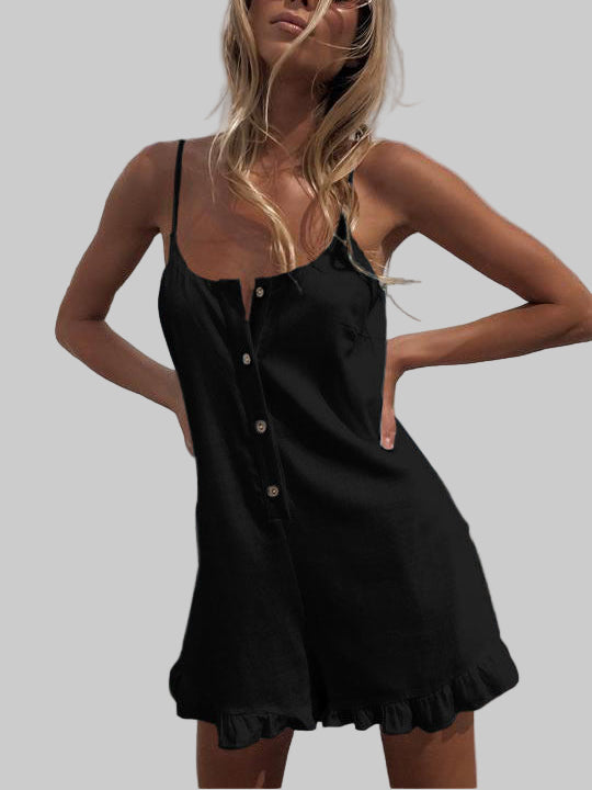 Strap Ruffle Jumpsuit