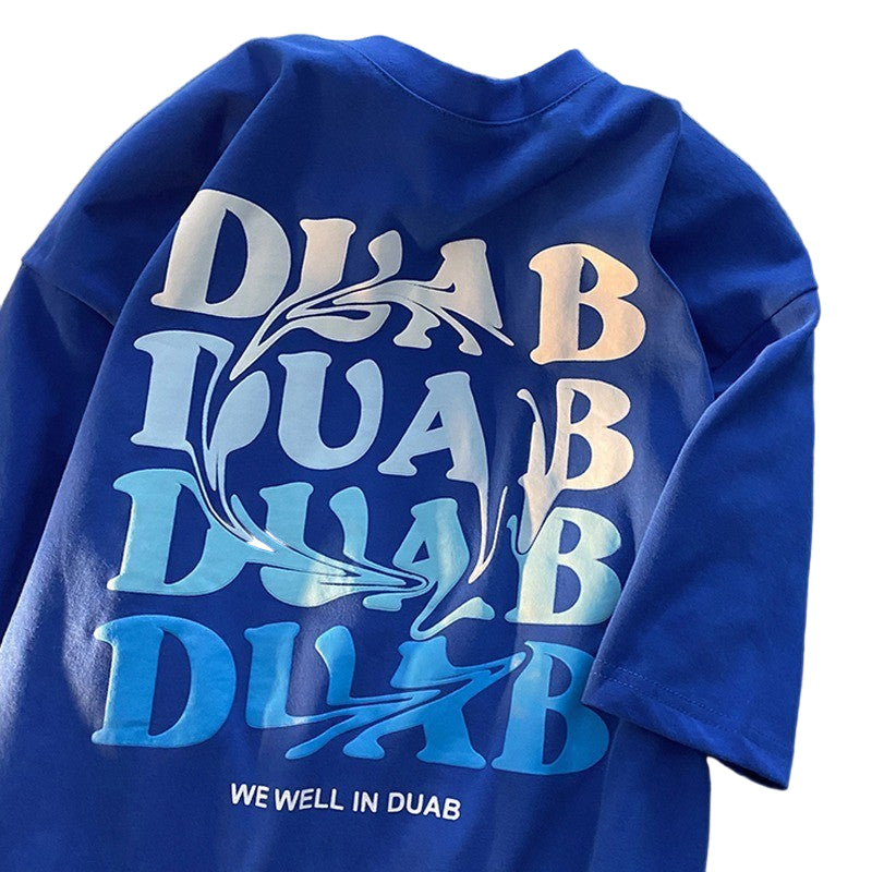 Cotton Vintage Print Short Sleeve Men's T-shirt