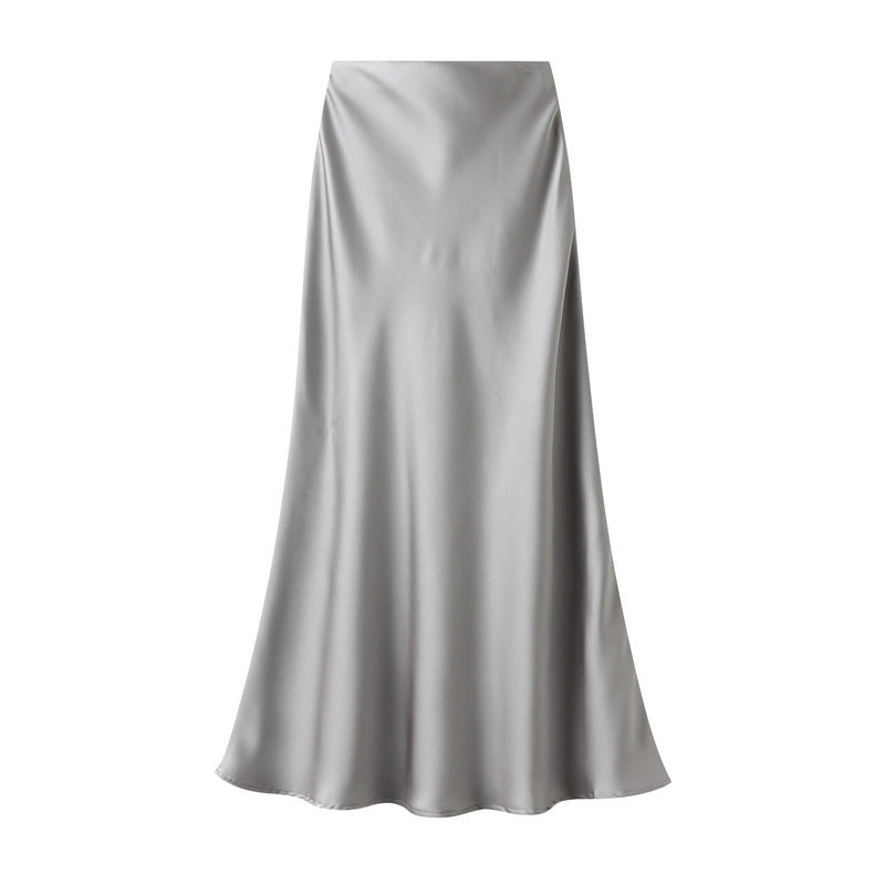 Draping Silky Satin Skirt