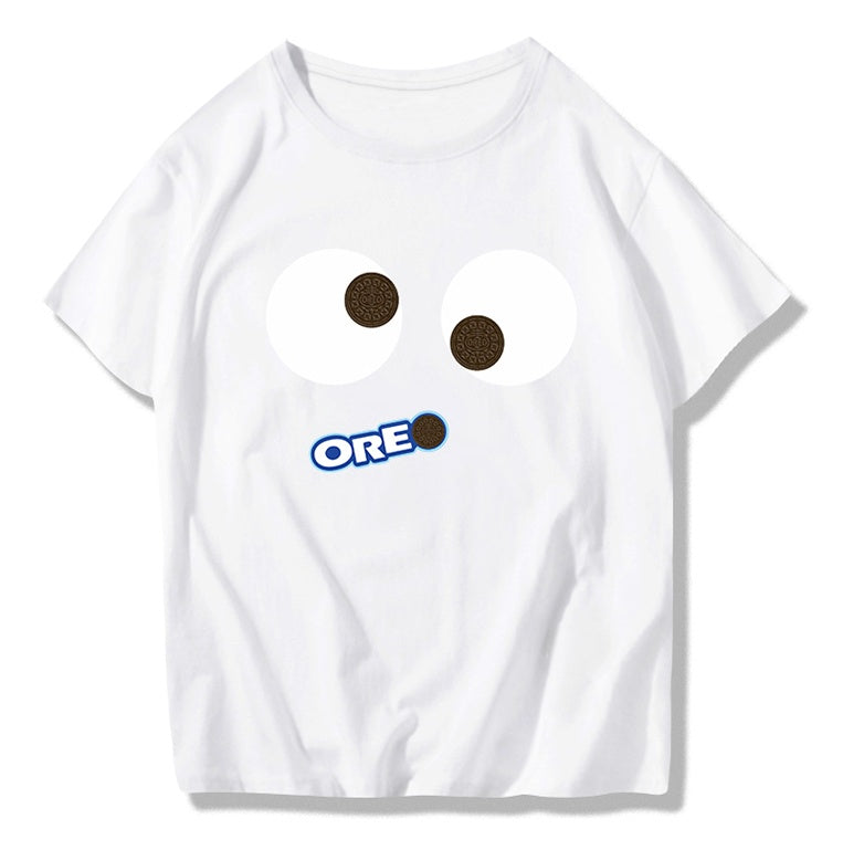 "Oreo" Print Hip-Hop Style T-shirt
