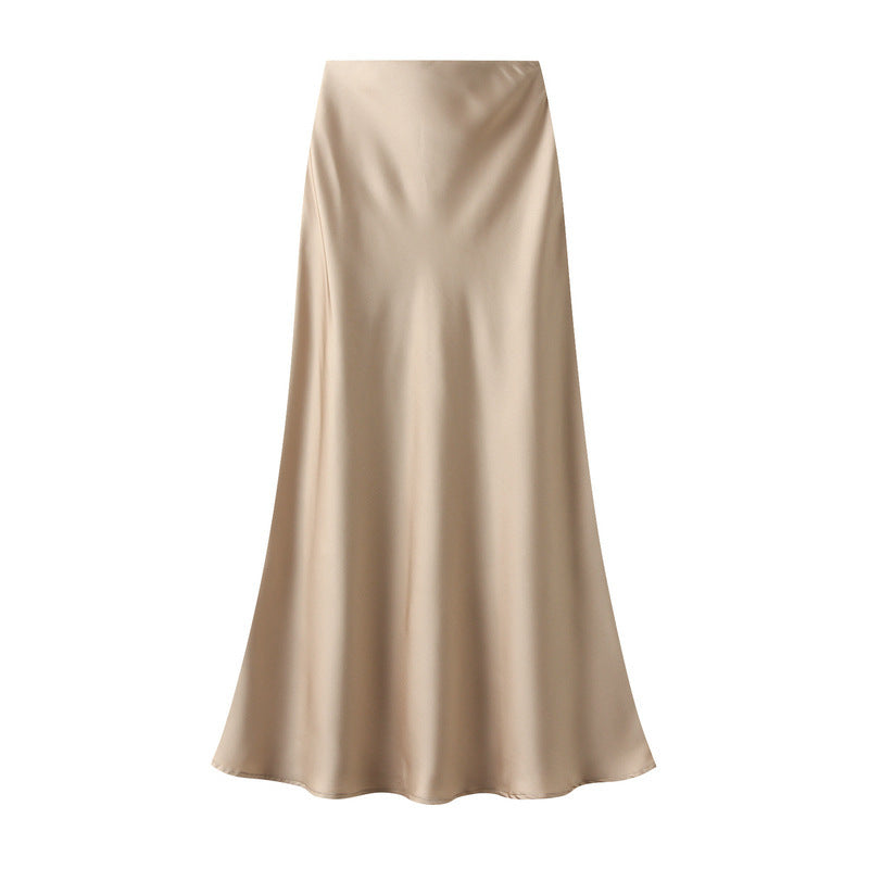 Draping Silky Satin Skirt