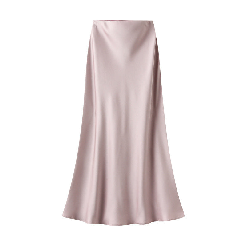 Draping Silky Satin Skirt