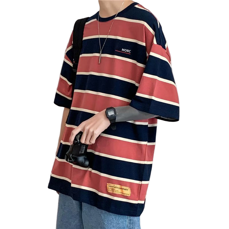 Loose Striped Wide Sleeve T-Shirt