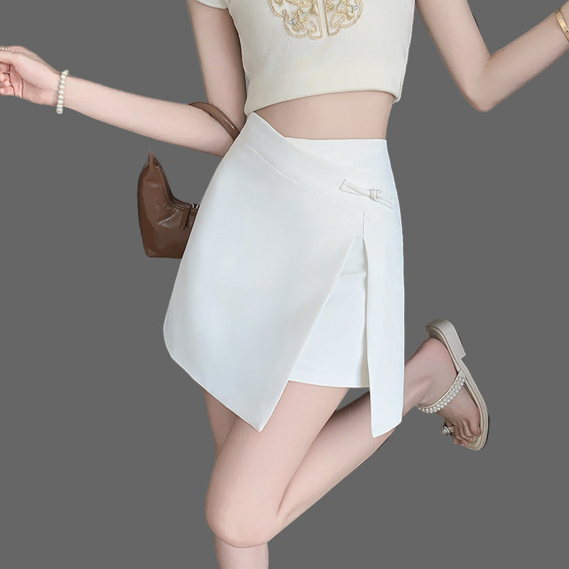 Retro Buckle Lace-up Skirt