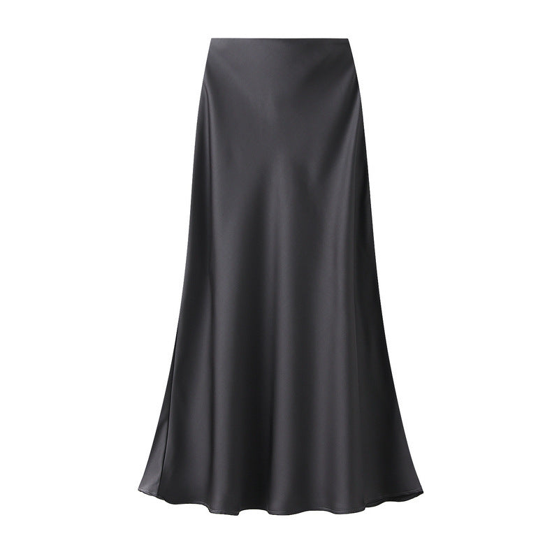 Draping Silky Satin Skirt