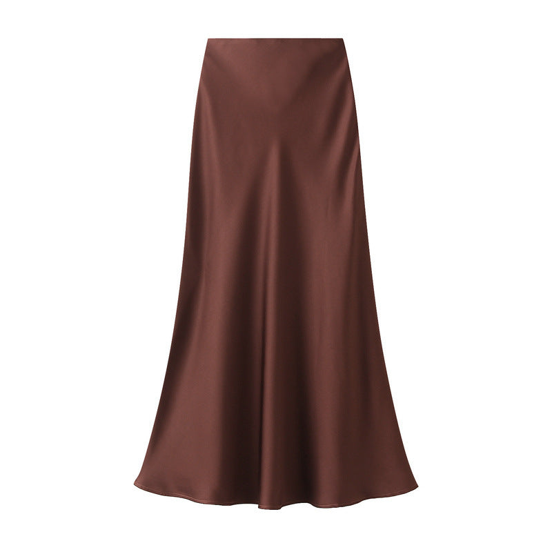 Draping Silky Satin Skirt