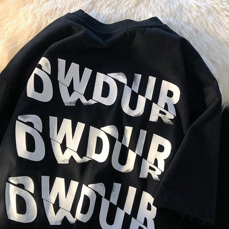 Cotton Vintage Print Short Sleeve Men's T-shirt