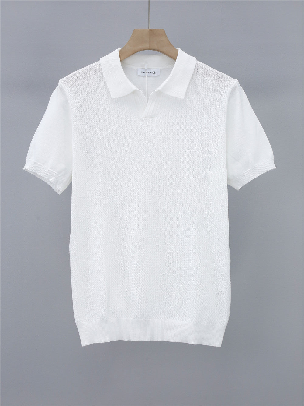 Men's Knitted Button Down Polo Shirt