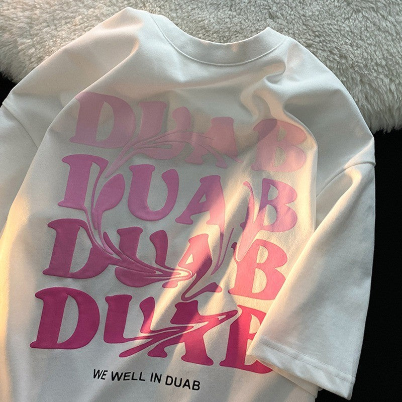 Cotton Vintage Print Short Sleeve Men's T-shirt