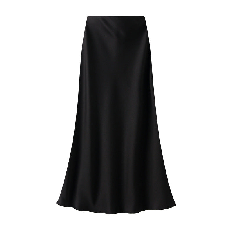 Draping Silky Satin Skirt