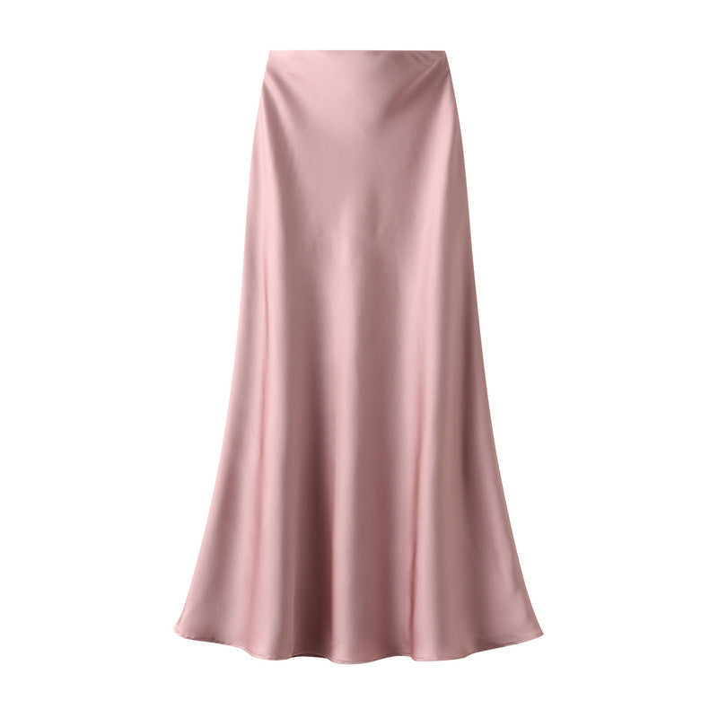 Draping Silky Satin Skirt