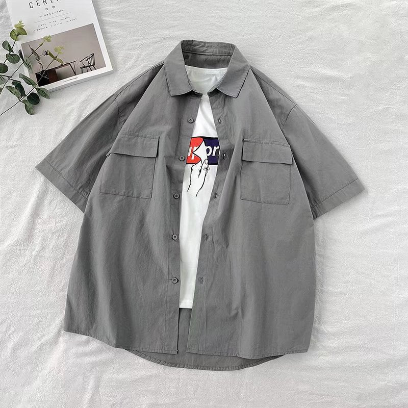 Men's Loose Open Collar Shirt
