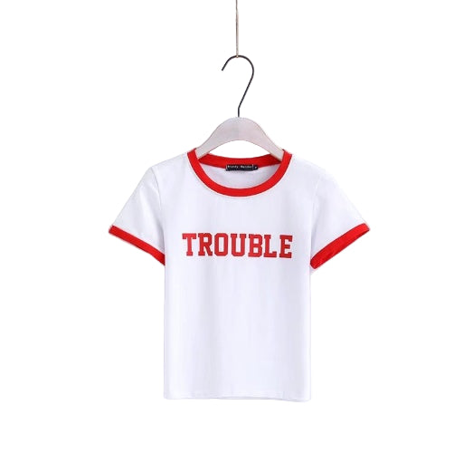 "Trouble" Print T-shirt