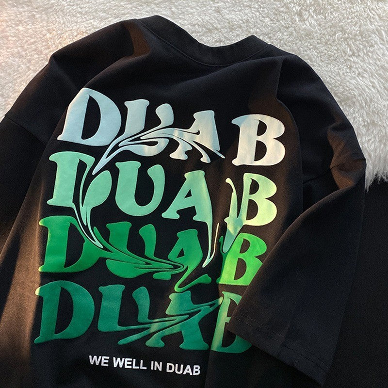 Cotton Vintage Print Short Sleeve Men's T-shirt