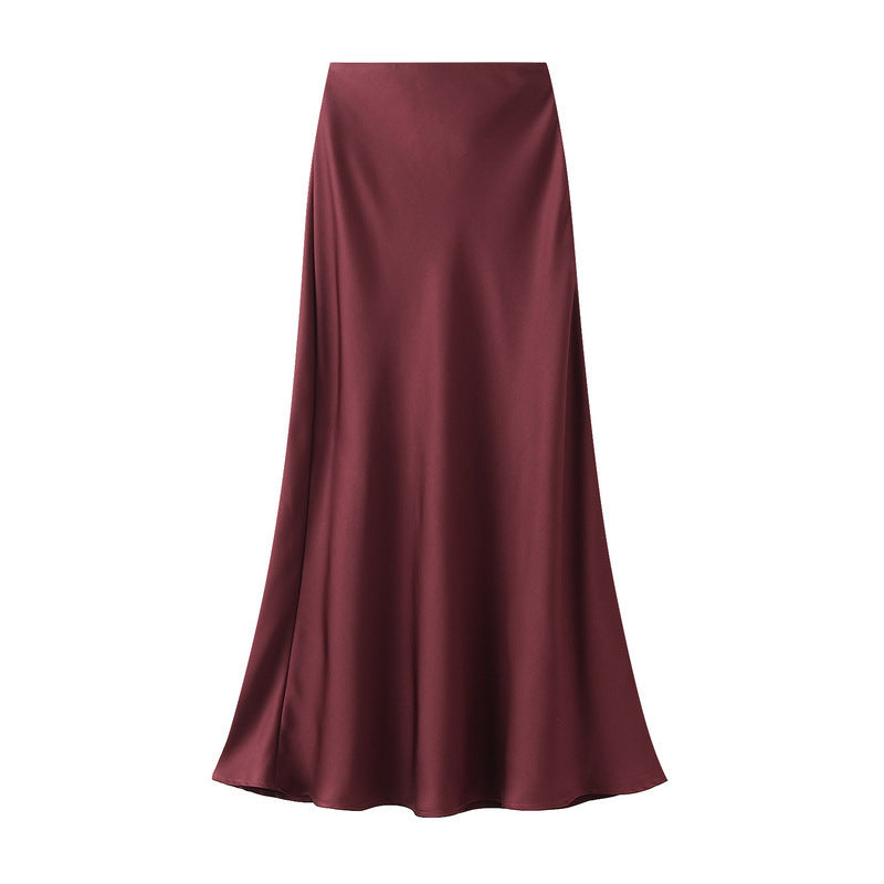 Draping Silky Satin Skirt