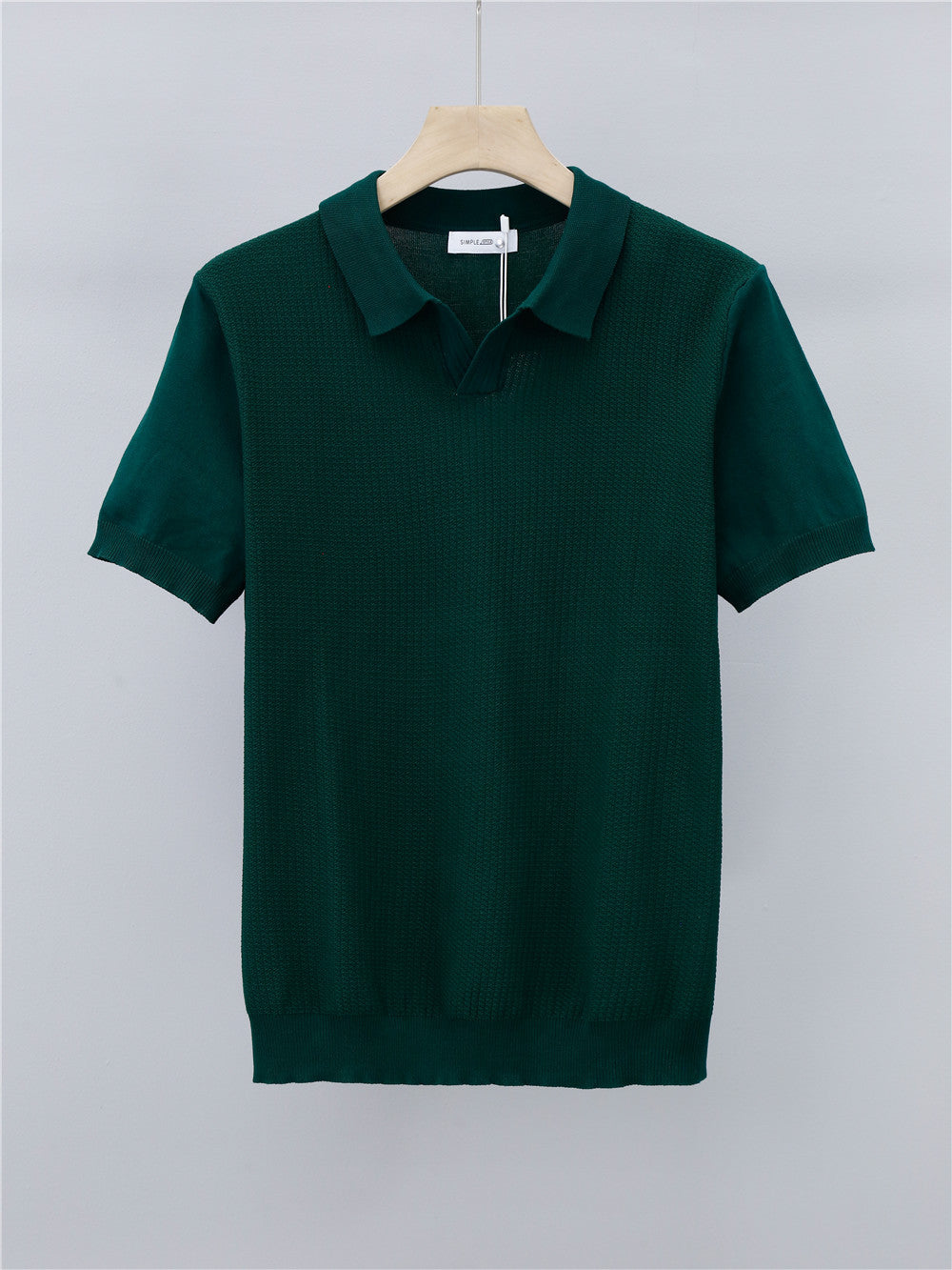 Men's Knitted Button Down Polo Shirt