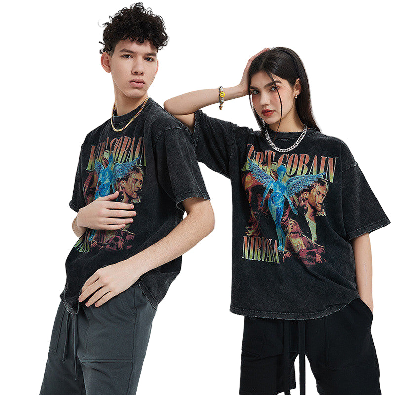 "Kurt Cobain" Oversized Vintage Print T-Shirt