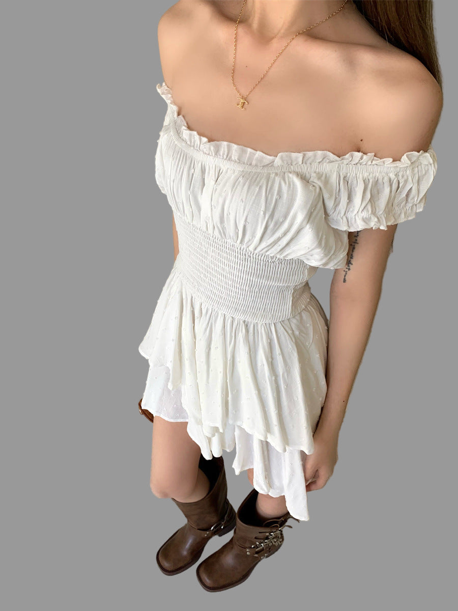 Off-Shouldered Ruffle Dress