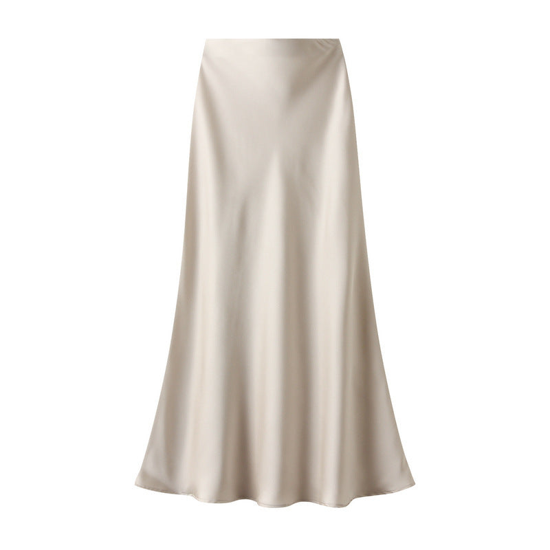 Draping Silky Satin Skirt