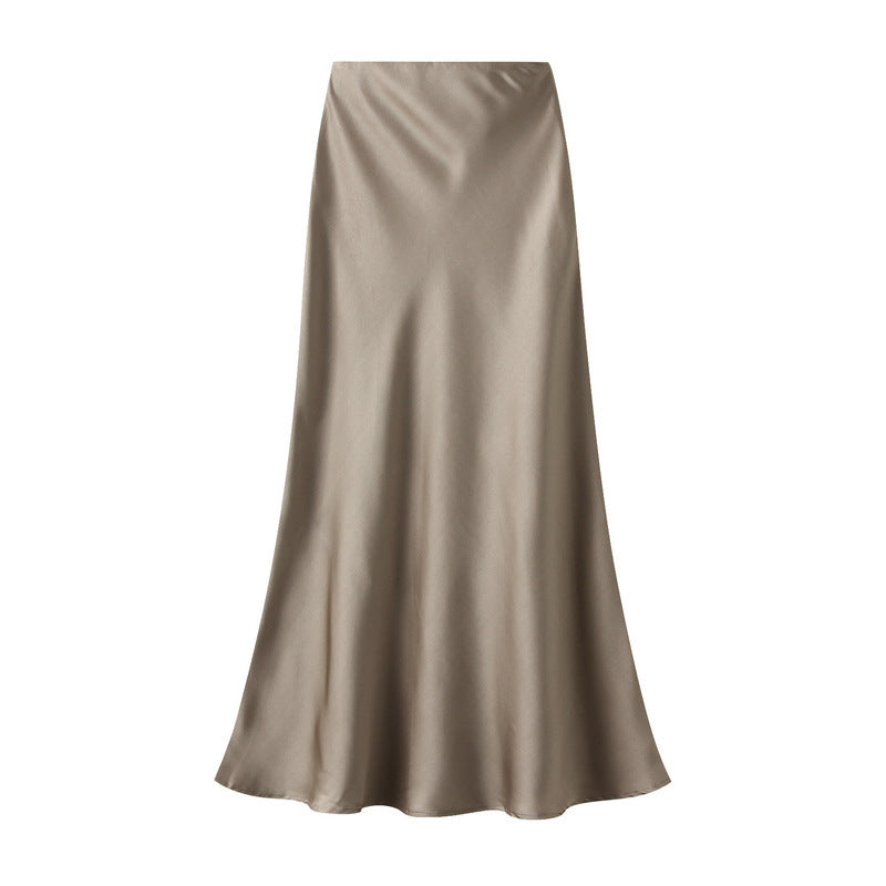 Draping Silky Satin Skirt