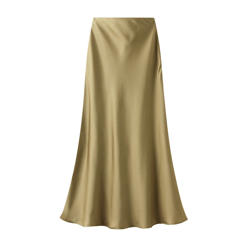 Draping Silky Satin Skirt