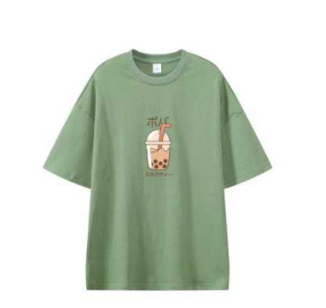Boba Tea Print Cotton T-shirt